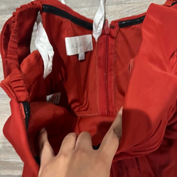 AZAZIE ALMENDRA A-Line Sweetheart Neckline Mesh Floor-Length Dress Rust - Picture 6 of 12